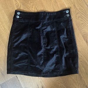Free People Black Velvet Skirt